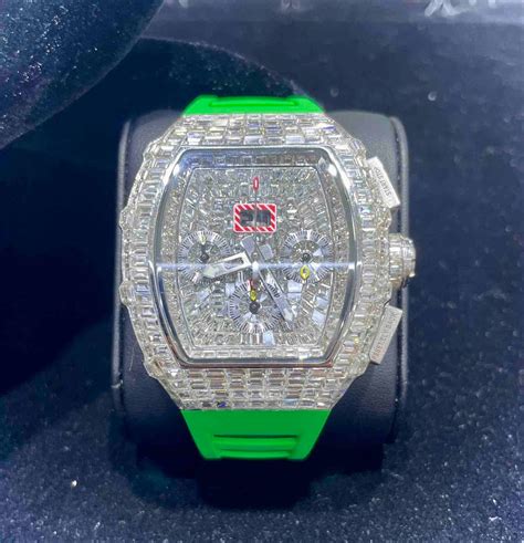 bust down richard mille|Richard Mille iced out.